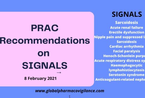 PRAC recommendations on signals