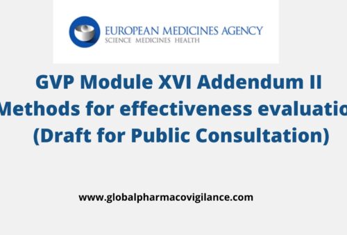 GVP Module XVI Addendum II – Methods for effectiveness evaluation (Draft for Public Consultation)